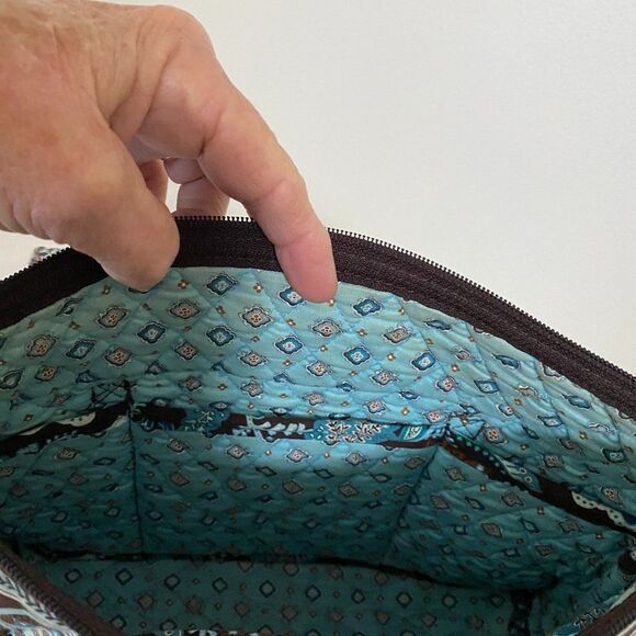 Vera Bradley Betsy Java Blue Boho Floral Cotton Womens Bag - Picture 4 of 6
